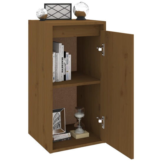 Wandkasten 2 st 30x30x60 cm massief grenenhout honingbruin MeubelReus