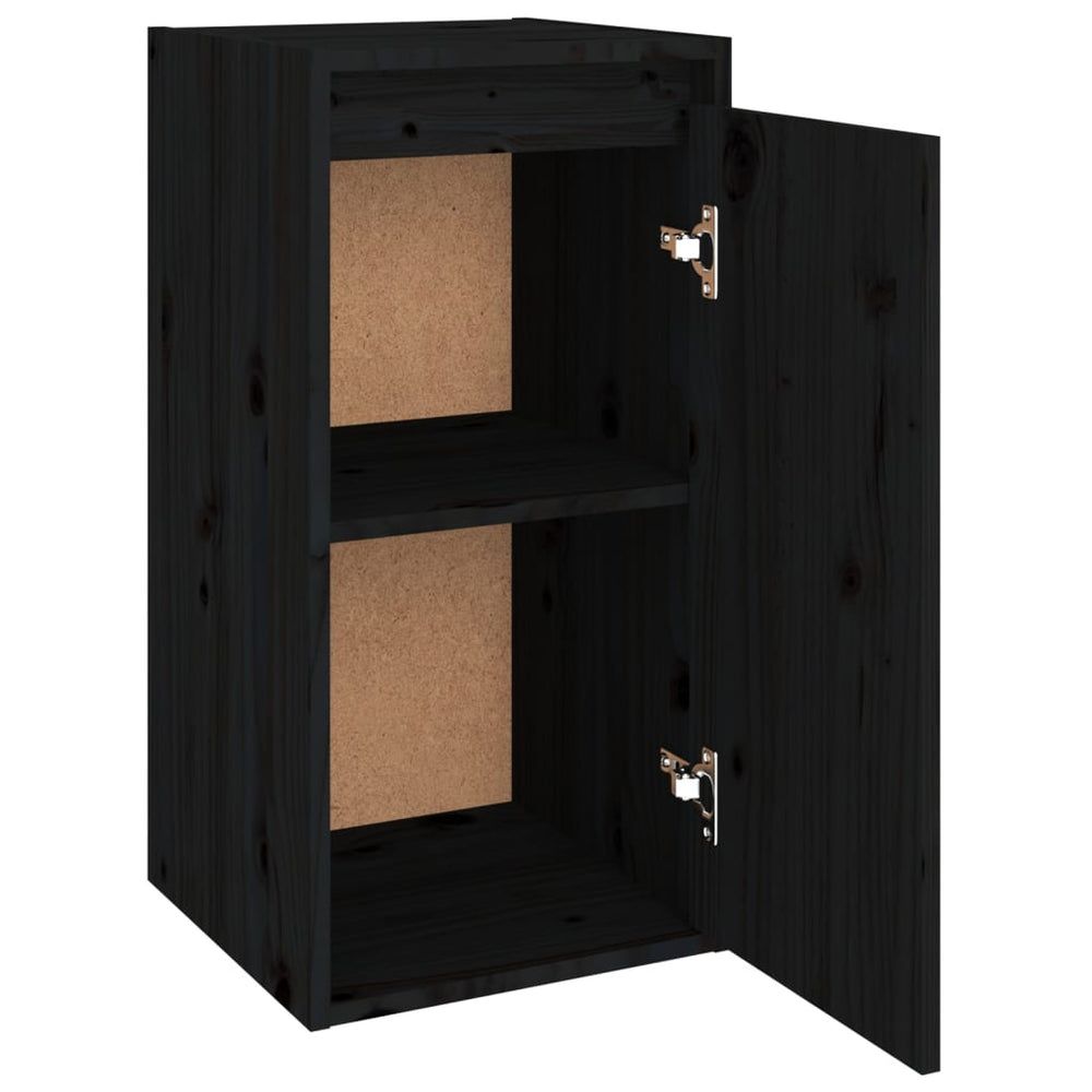 Wandkast 30x30x60 cm massief grenenhout zwart MeubelReus