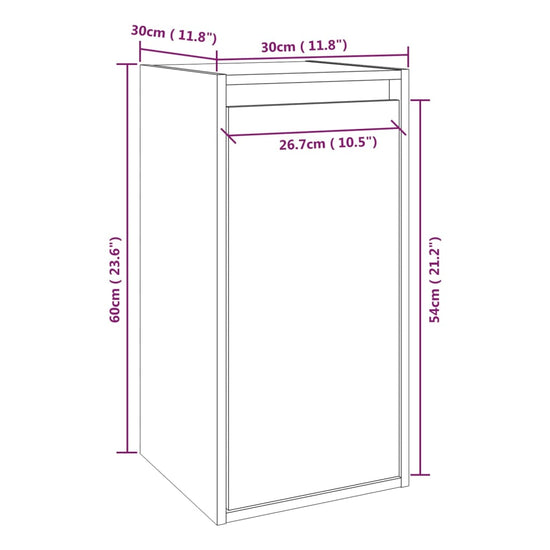 Wandkast 30x30x60 cm massief grenenhout zwart MeubelReus
