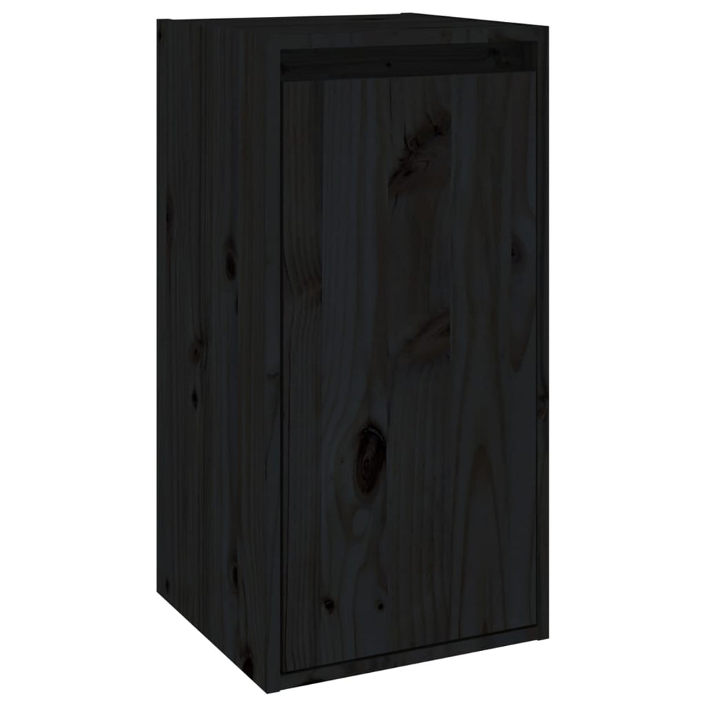 Wandkasten 2 st 30x30x60 cm massief grenenhout zwart MeubelReus