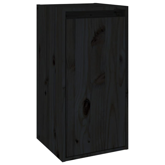 Wandkasten 2 st 30x30x60 cm massief grenenhout zwart MeubelReus