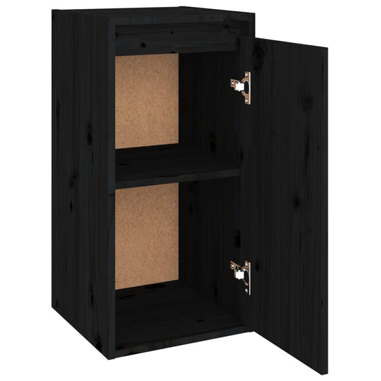 Wandkasten 2 st 30x30x60 cm massief grenenhout zwart MeubelReus
