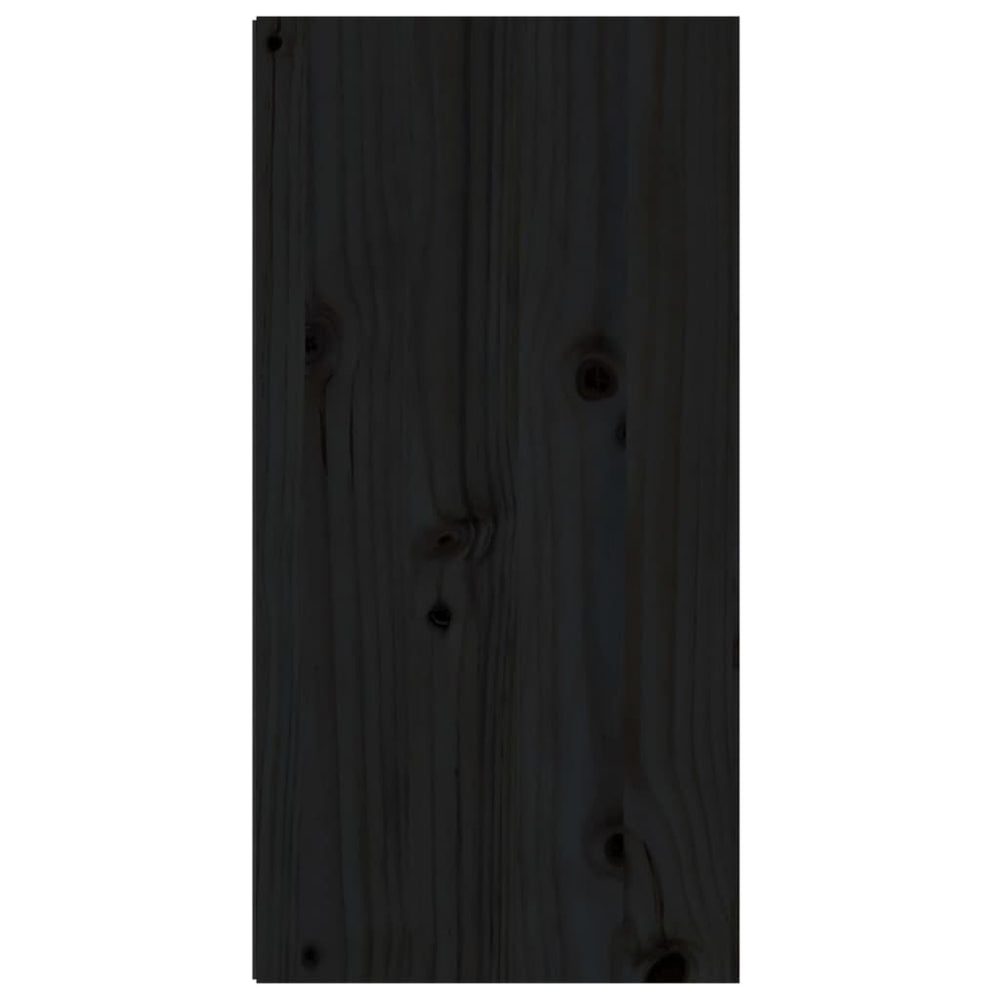 Wandkasten 2 st 30x30x60 cm massief grenenhout zwart MeubelReus