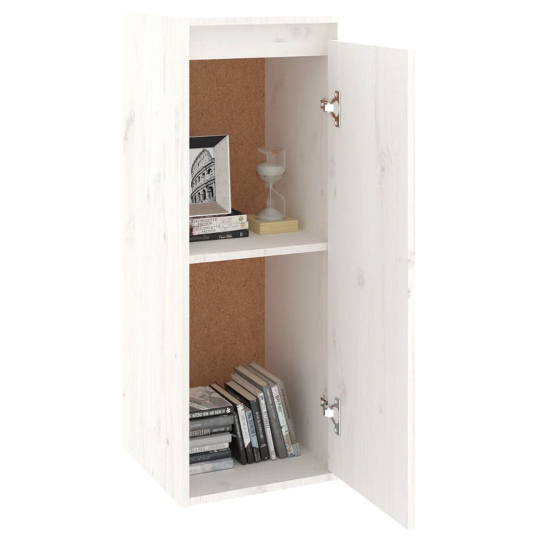 Wandkast 30x30x80 cm massief grenenhout wit MeubelReus