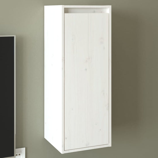 Wandkast 30x30x80 cm massief grenenhout wit MeubelReus