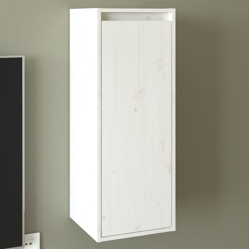 Wandkast 30x30x80 cm massief grenenhout wit MeubelReus