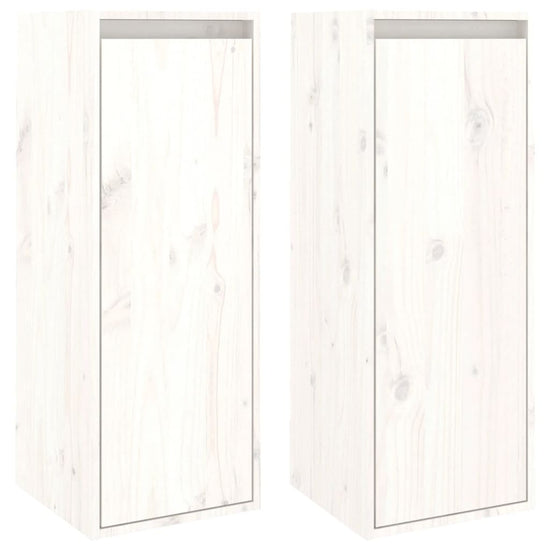 Wandkasten 2 st 30x30x80 cm massief grenenhout wit MeubelReus