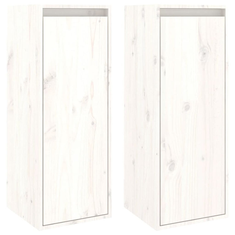 Wandkasten 2 st 30x30x80 cm massief grenenhout wit MeubelReus