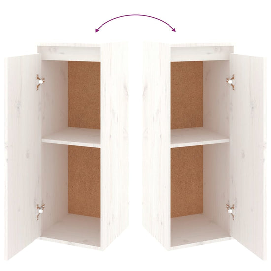 Wandkasten 2 st 30x30x80 cm massief grenenhout wit MeubelReus