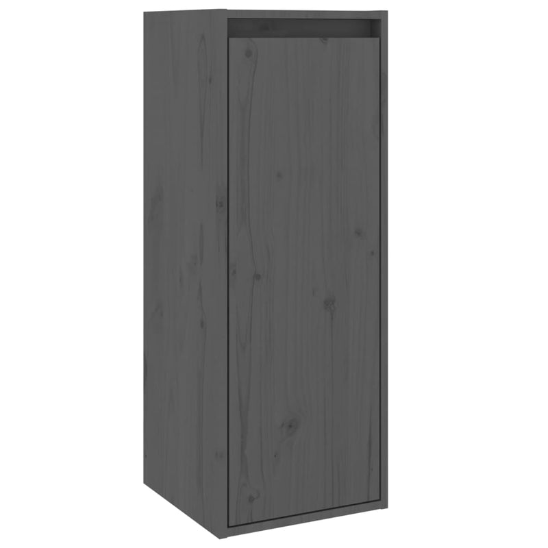 Wandkast 30x30x80 cm massief grenenhout grijs MeubelReus