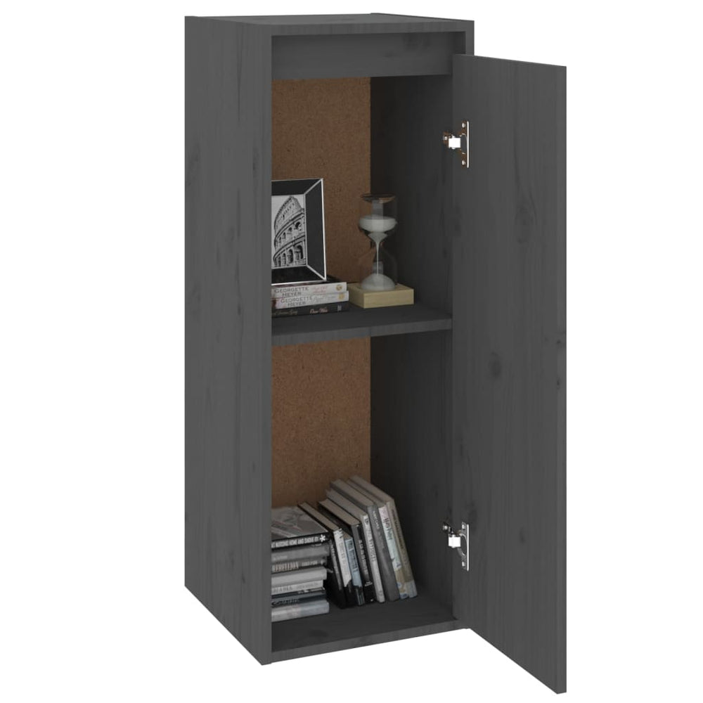 Wandkast 30x30x80 cm massief grenenhout grijs MeubelReus