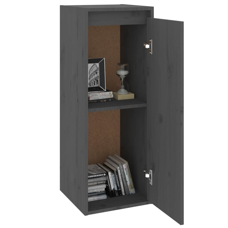Wandkast 30x30x80 cm massief grenenhout grijs MeubelReus