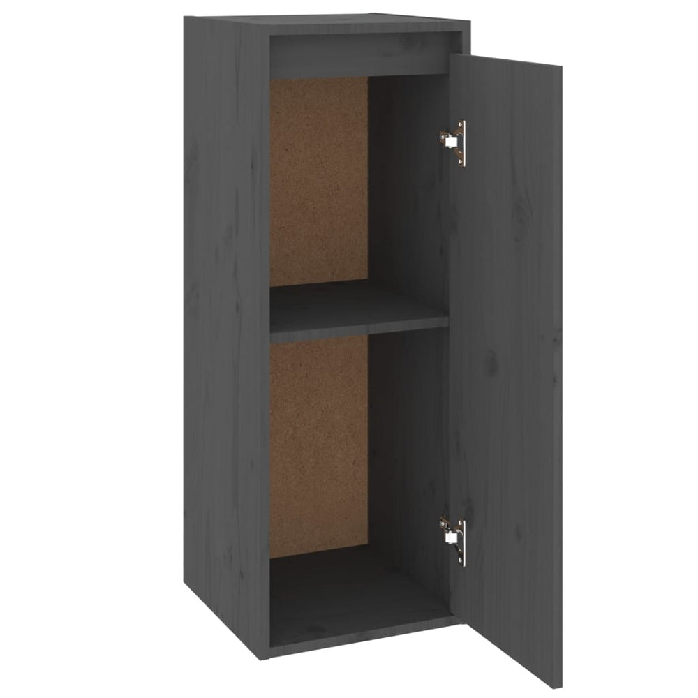 Wandkast 30x30x80 cm massief grenenhout grijs MeubelReus