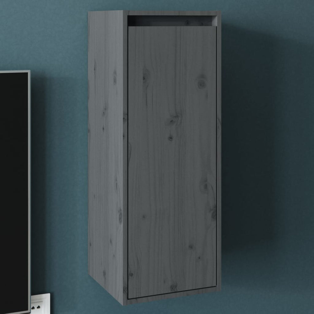 Wandkast 30x30x80 cm massief grenenhout grijs MeubelReus