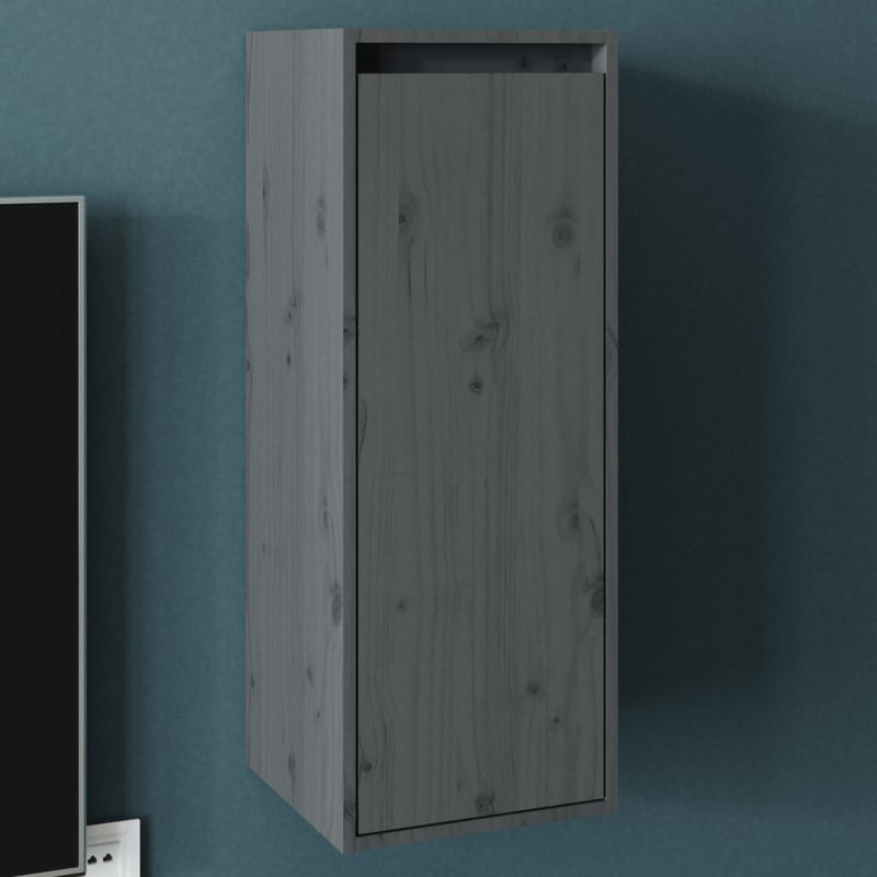 Wandkast 30x30x80 cm massief grenenhout grijs MeubelReus