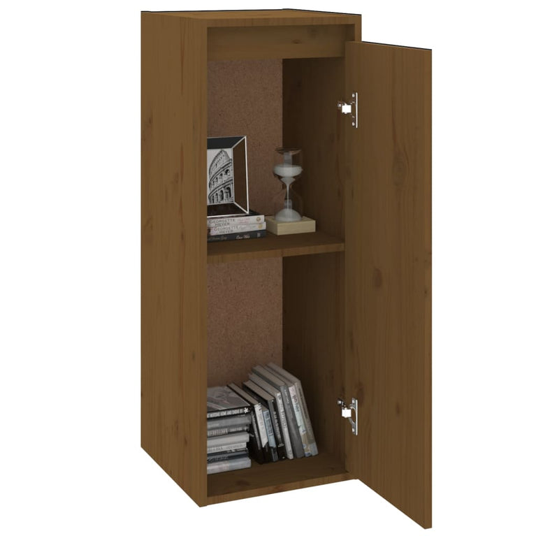 Wandkast 30x30x80 cm massief grenenhout honingbruin MeubelReus