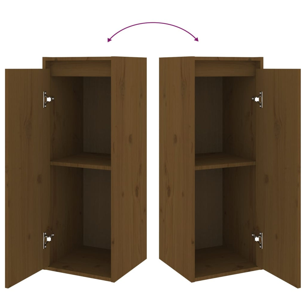 Wandkast 30x30x80 cm massief grenenhout honingbruin MeubelReus