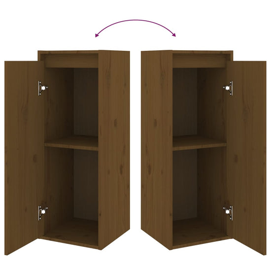 Wandkast 30x30x80 cm massief grenenhout honingbruin MeubelReus