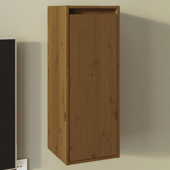 Wandkast 30x30x80 cm massief grenenhout honingbruin MeubelReus