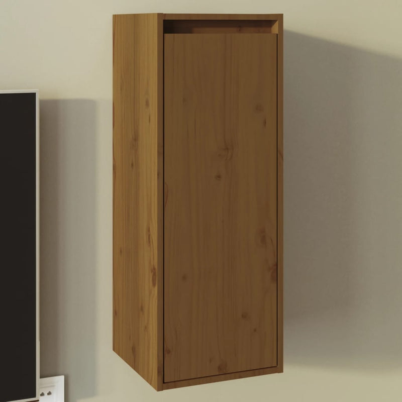 Wandkast 30x30x80 cm massief grenenhout honingbruin MeubelReus