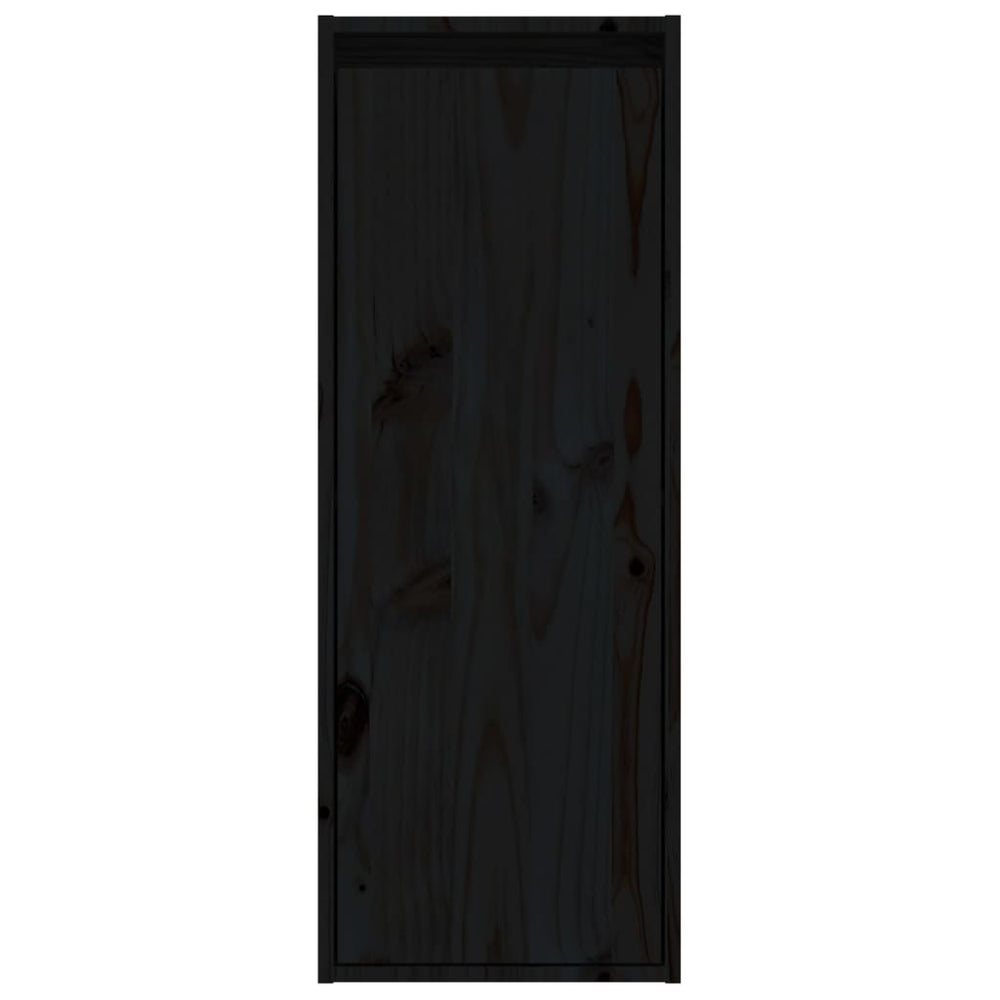 Wandkast 30x30x80 cm massief grenenhout zwart MeubelReus