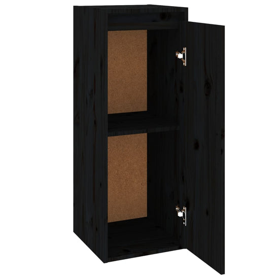 Wandkasten 2 st 30x30x80 cm massief grenenhout zwart MeubelReus