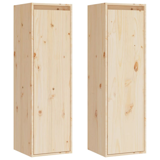 Wandkasten 2 st 30x30x100 cm massief grenenhout MeubelReus