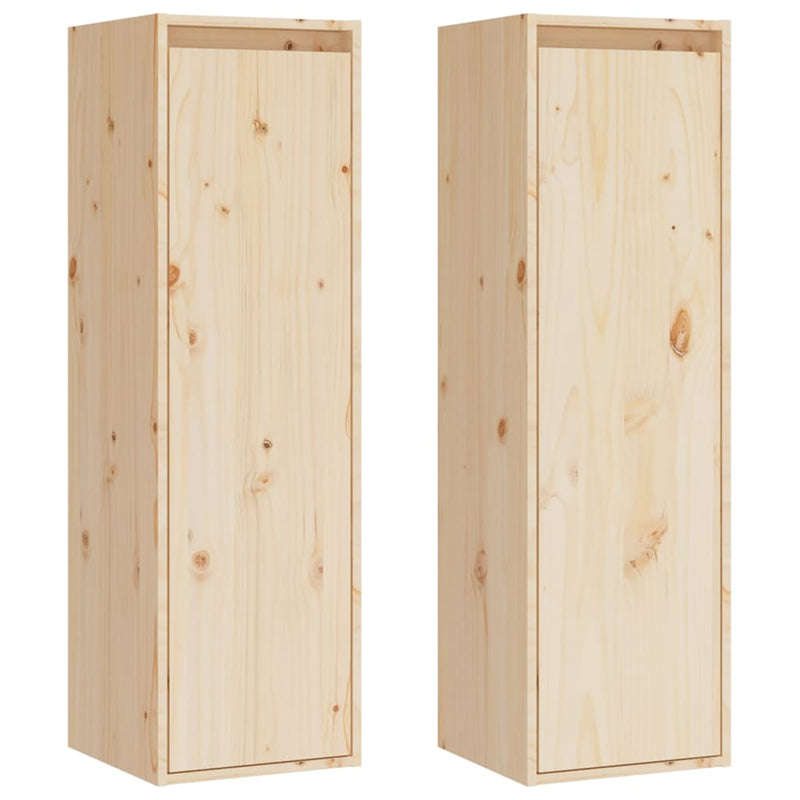 Wandkasten 2 st 30x30x100 cm massief grenenhout MeubelReus