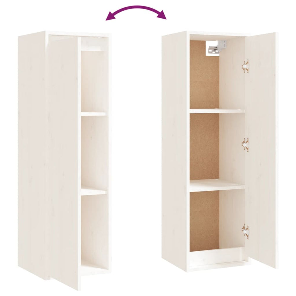 Wandkast 30x30x100 cm massief grenenhout wit MeubelReus