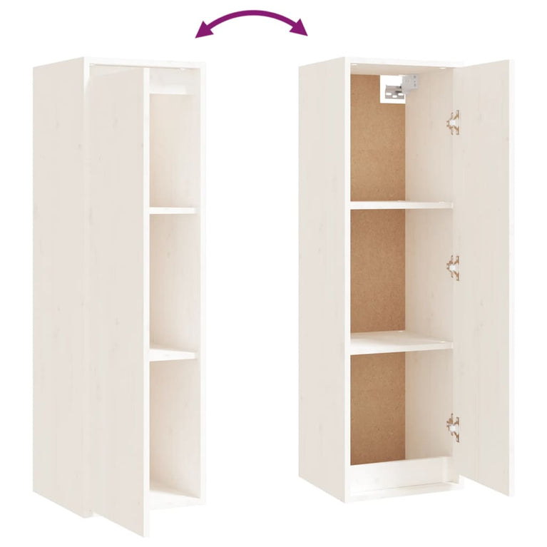 Wandkast 30x30x100 cm massief grenenhout wit MeubelReus