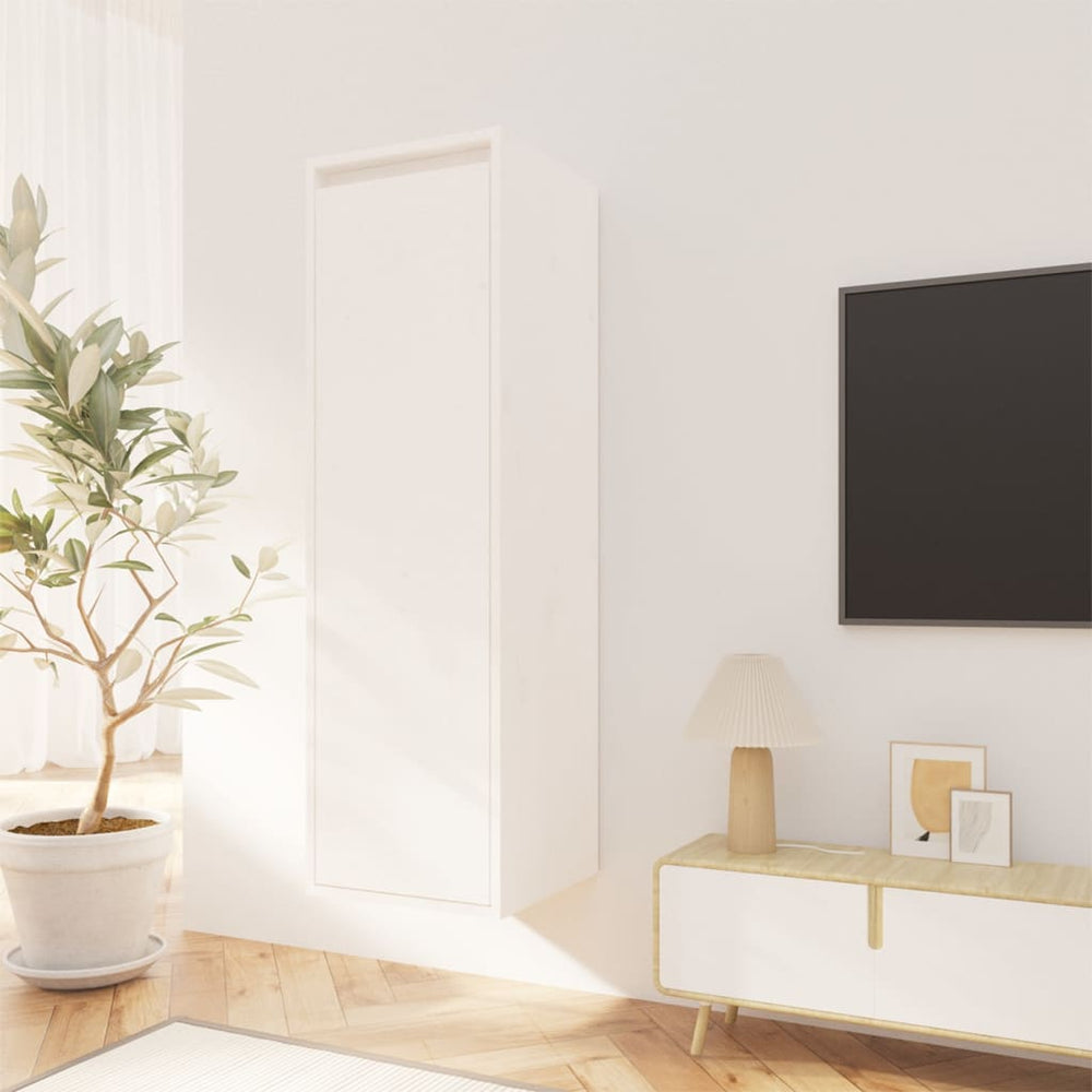 Wandkast 30x30x100 cm massief grenenhout wit MeubelReus