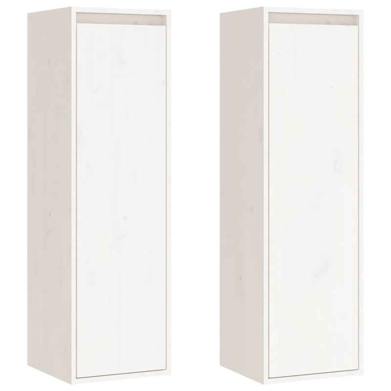 Wandkasten 2 st 30x30x100 cm massief grenenhout wit MeubelReus