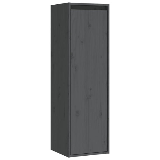 Wandkasten 2 st 30x30x100 cm massief grenenhout grijs MeubelReus
