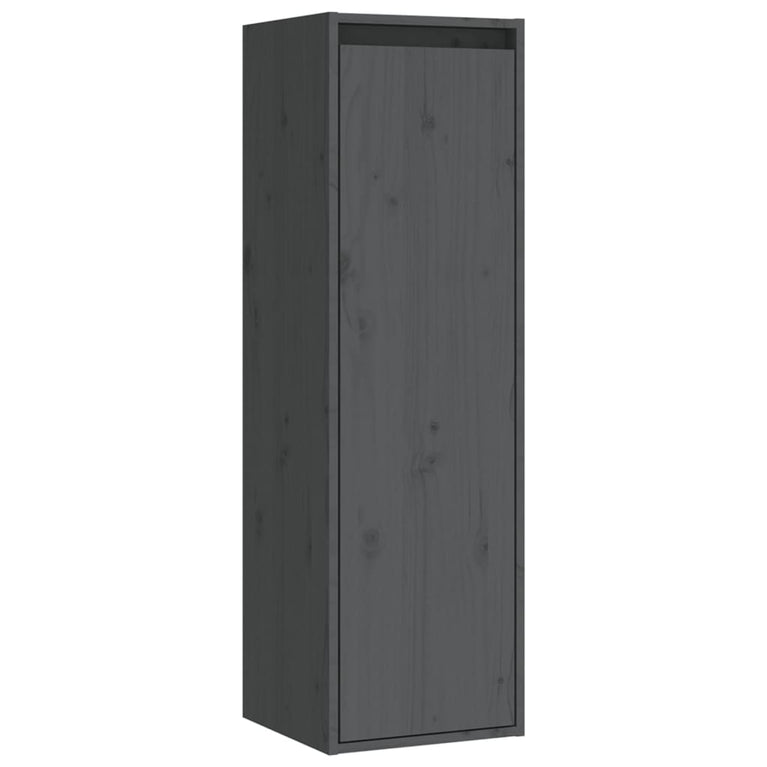 Wandkasten 2 st 30x30x100 cm massief grenenhout grijs MeubelReus