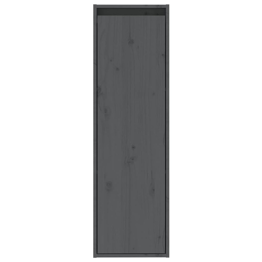 Wandkasten 2 st 30x30x100 cm massief grenenhout grijs MeubelReus