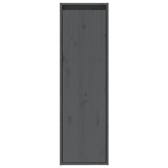 Wandkasten 2 st 30x30x100 cm massief grenenhout grijs MeubelReus