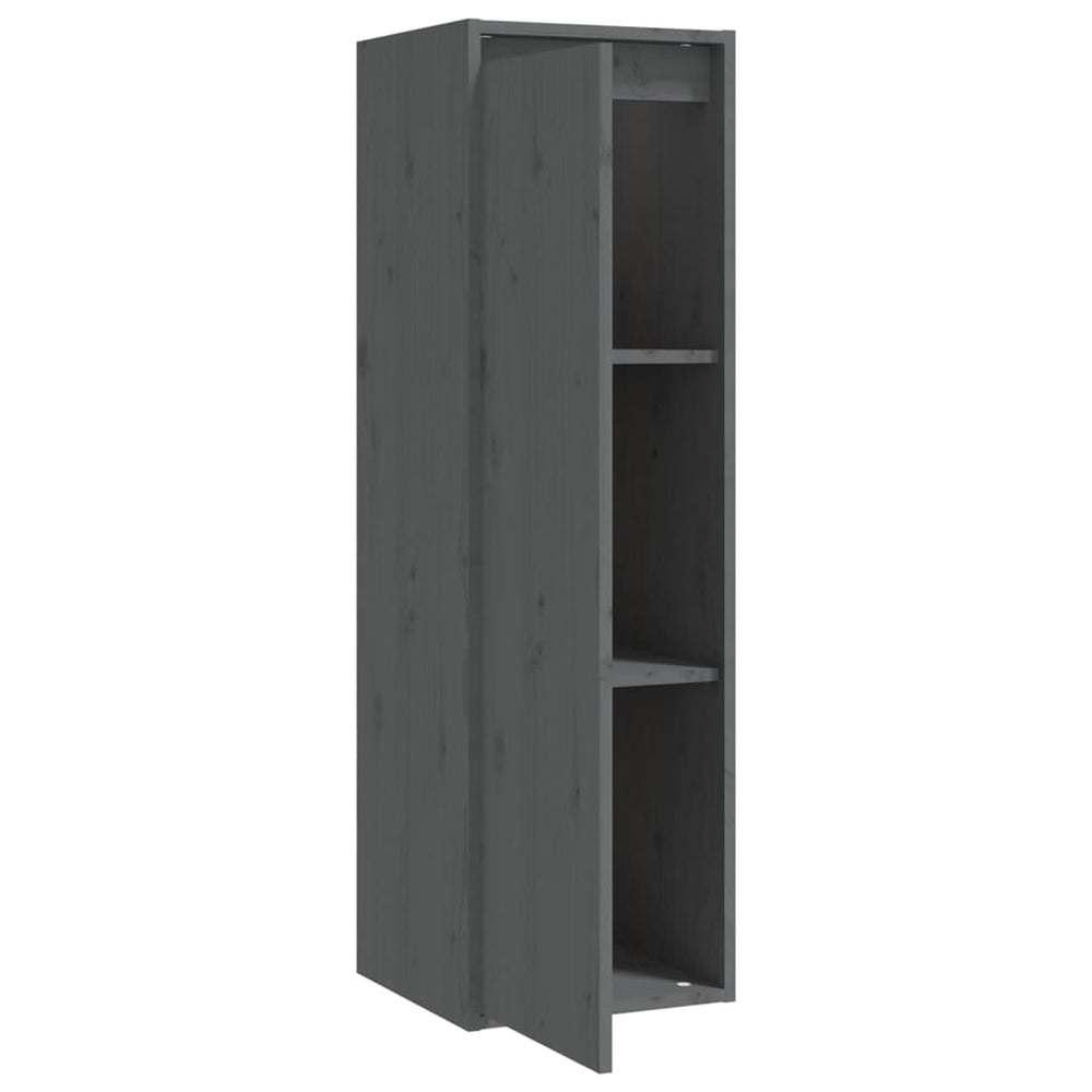 Wandkasten 2 st 30x30x100 cm massief grenenhout grijs MeubelReus
