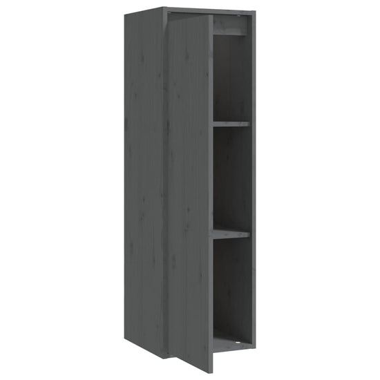 Wandkasten 2 st 30x30x100 cm massief grenenhout grijs MeubelReus