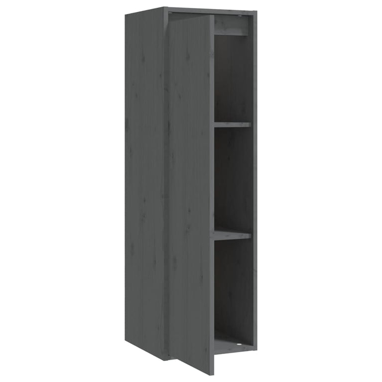 Wandkasten 2 st 30x30x100 cm massief grenenhout grijs MeubelReus