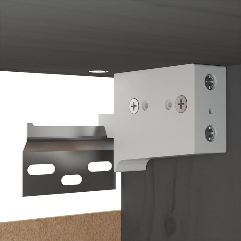 Wandkasten 2 st 30x30x100 cm massief grenenhout grijs MeubelReus