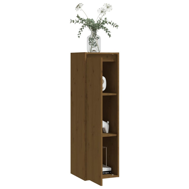 Wandkast 30x30x100 cm massief grenenhout honingbruin MeubelReus