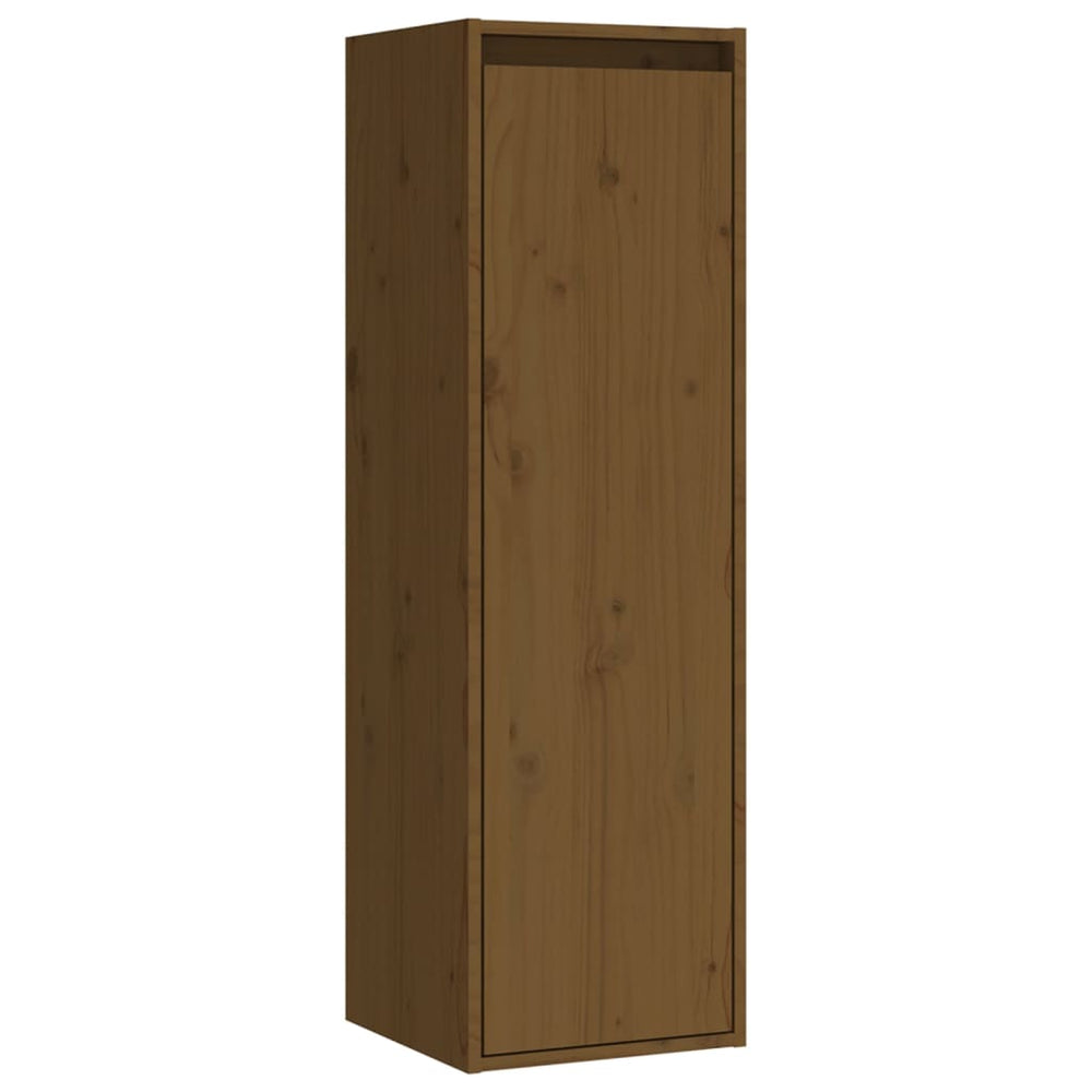 Wandkasten 2 st 30x30x100 cm massief grenenhout honingbruin MeubelReus