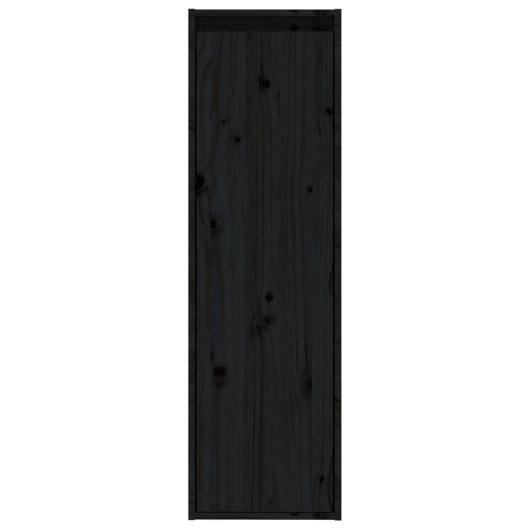 Wandkasten 2 st 30x30x100 cm massief grenenhout zwart