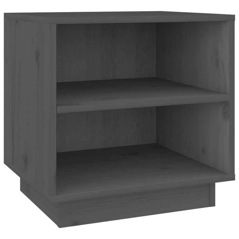 Nachtkastje 40x34x40 cm massief grenenhout grijs MeubelReus