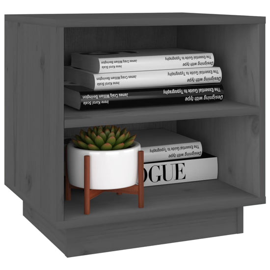 Nachtkastjes 2 st 40x34x40 cm massief grenenhout grijs MeubelReus