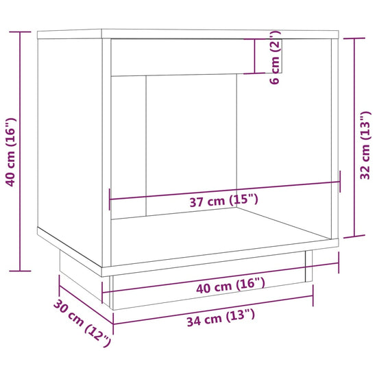 Nachtkastje 2 st 40x30x40 cm massief grenenhout MeubelReus