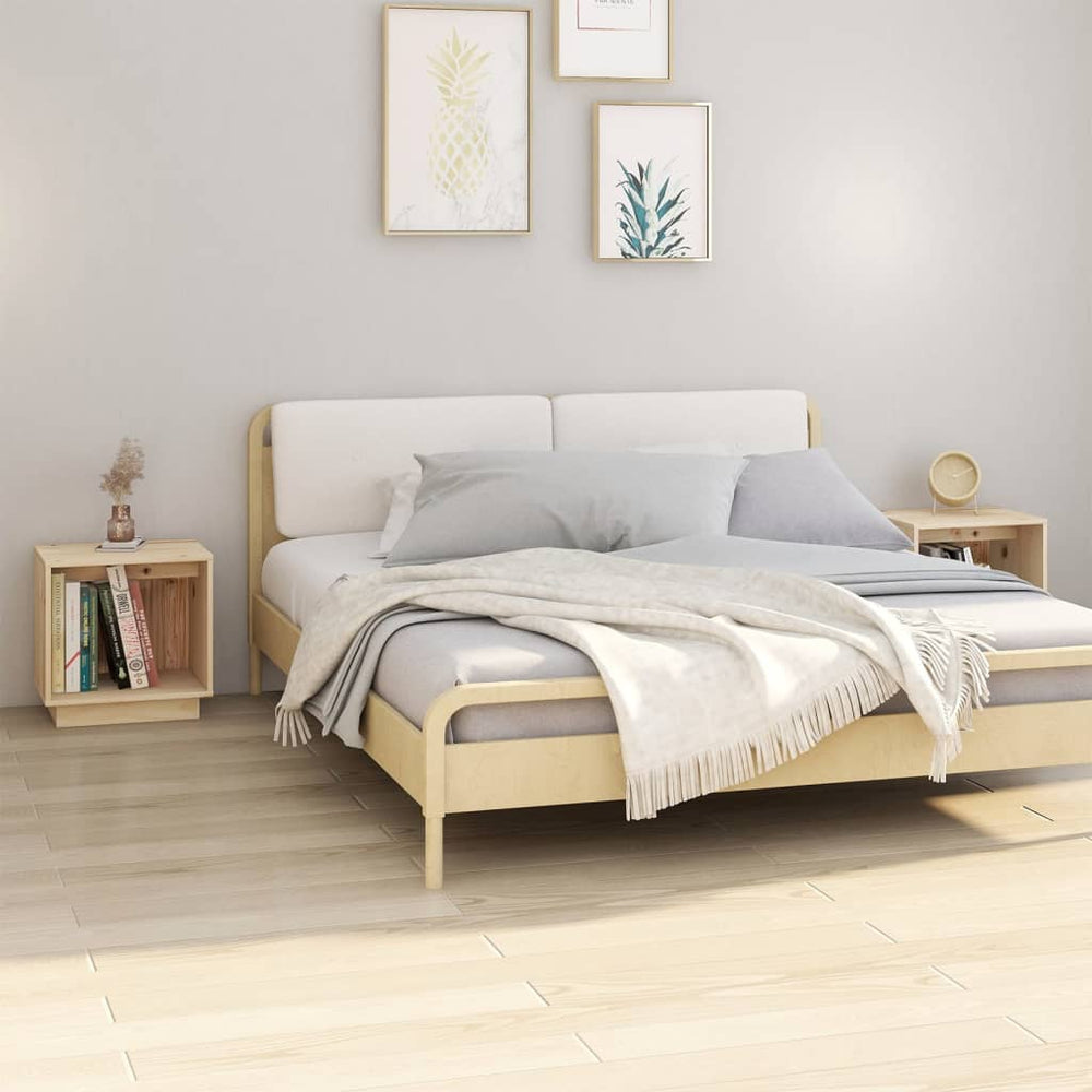 Nachtkastje 2 st 40x30x40 cm massief grenenhout MeubelReus