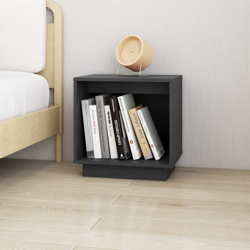 Nachtkastjes 2 st 40x30x40 cm massief grenenhout grijs MeubelReus
