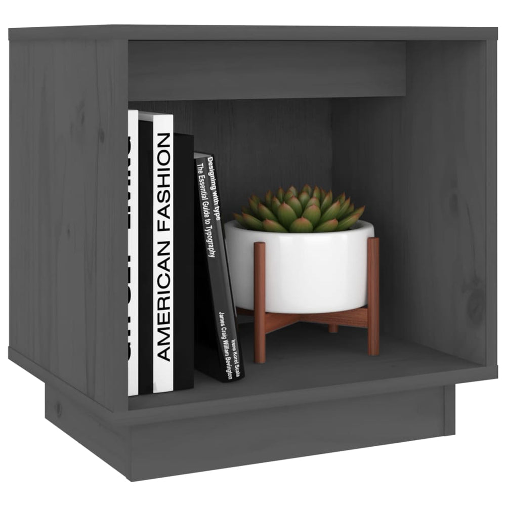 Nachtkastjes 2 st 40x30x40 cm massief grenenhout grijs MeubelReus