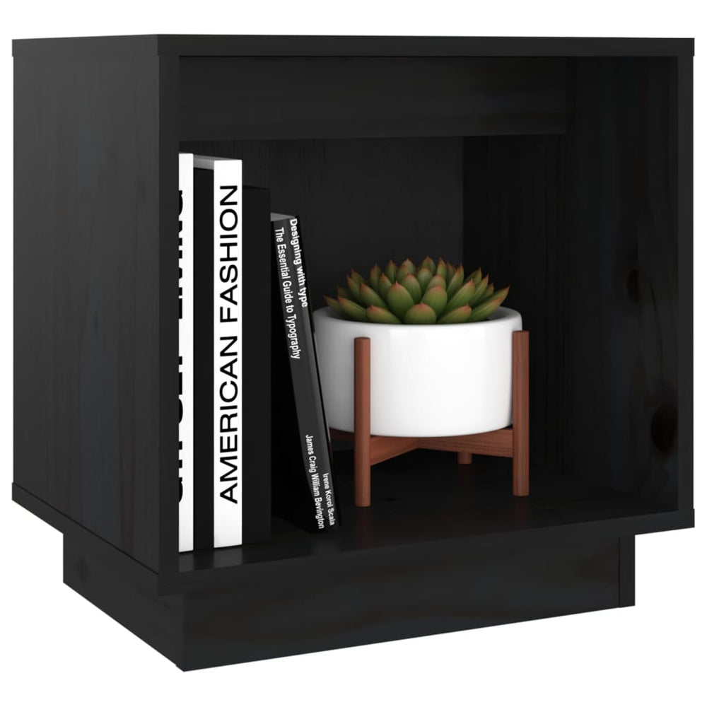 Nachtkastjes 2 st 40x30x40 cm massief grenenhout zwart MeubelReus